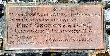 1911 plaque on the tower March 2014